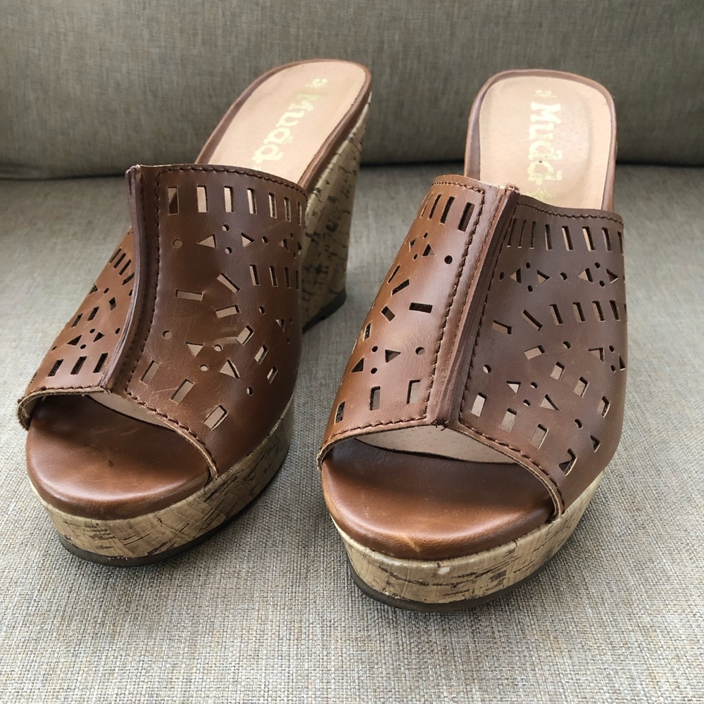 Mudd Cork Platform Wedge Heels. Size 7. - Picture 2 of 12